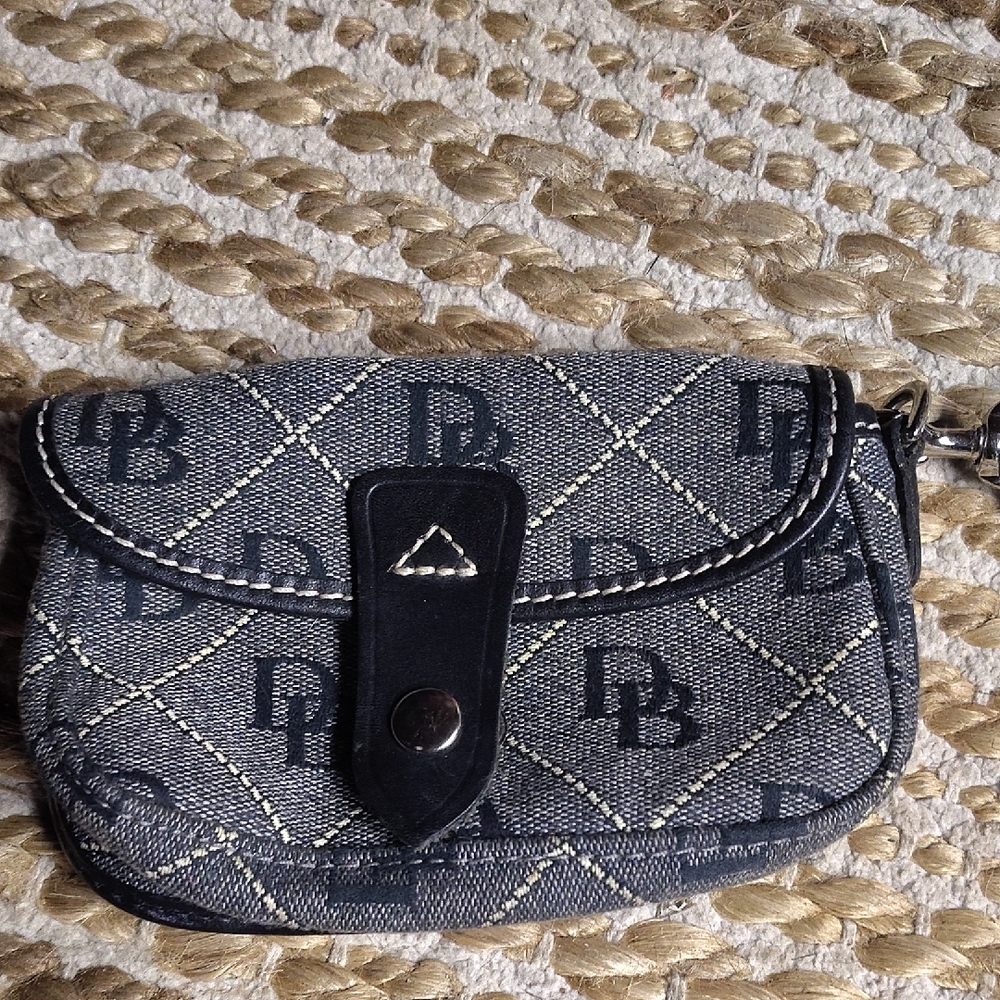 Dooney & Bourke Black and Gray Monogram Wristlet